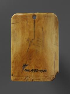 Panel (possibly used as a pendant), 1 register, 1 arch across (plaquette) (Back)