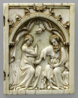Wing, right (fragment of a diptych), 1 register, 1 arch across (plaquette) (Front)