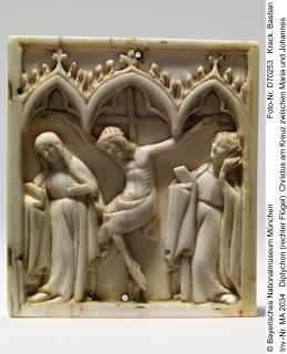 Wing, right (fragment of a diptych), 1 register, 3 arches across (frise d'arcatures; plaquette) (Front)