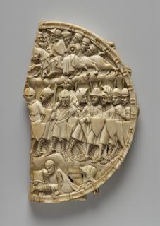 Fragment of a mirror case, band of rosettes (valve de miroir; décor de roses) (Front)