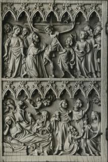Diptych, 2 registers, 7 arches across (frise d'arcatures) (Wing, left)