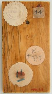Wing, left (fragment of a diptych), 1 register, 1 arch across (plaquette) (Back)
