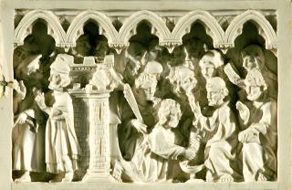Diptych, 3 registers, 5 arches across (frise d'arcatures) (Wing, right, register 1 (detail))