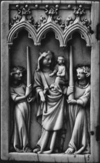 Diptych, 1 register, 3 arches across (plaquettes; frise d'arcatures) (Wing, left)
