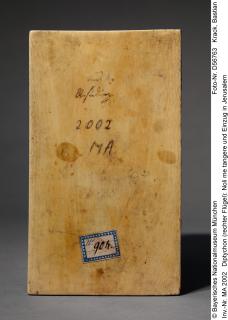 Diptych, 2 registers, with quatrefoils (quatre-feuilles) (Wing, right, back)