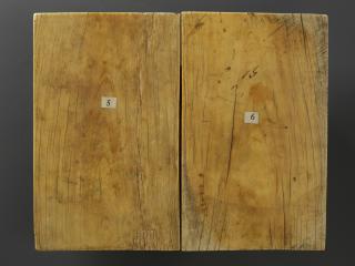 Diptych, 3 registers, bands of rosettes (plaquettes; décor de roses) (Back)