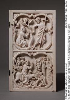 Diptych, 2 registers, with quatrefoils (quatre-feuilles) (Wing, right, front)