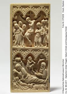 Wing, left (fragment of a diptych), 2 registers, 3 arches across (frise d'arcatures) (Front)