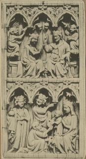 Wing, right (fragment of a diptych), 2 registers, 3 arches across (frise d'arcatures) (Front)