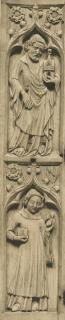 Triptych, 2 registers, with ogee arches; known as the Triptych of John Grandisson (Wing, left)