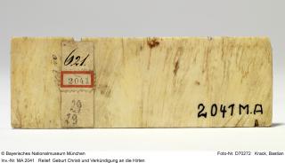 Panel possibly fragment of a casket or of a comb), 1 register (coffret; peigne double) (Back)