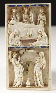 Diptych, 2 registers, bands of rosettes (décor de roses) (Wing, left)