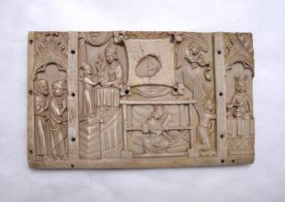 Panels (2)(fragments of a casket; front and end), with arches (coffret; frise d'arcatures) (Front)