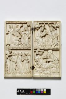 Diptych, 2 registers, bands of rosettes (décor de roses) (Front)