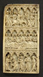 Wing, left (part of a diptych), 3 registers, 5 arches across (frise d'arcatures) (Front)