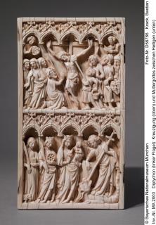 Diptych, 2 registers, 5 arches across (frise d'arcatures) (Wing, left, front)