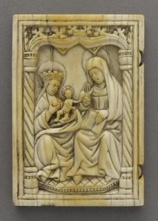 Wing, left  (fragment of a diptych), 1 register, 1 ogee arch across (plaquette) (Front)