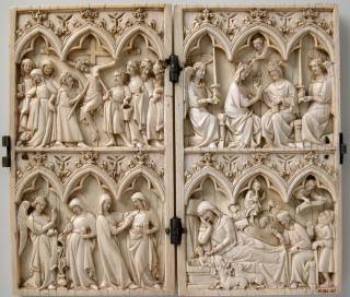 Diptych, 2 registers, 3 arches across (frise d'arcatures) (Front)