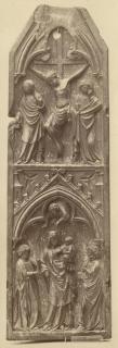 Gabled panel (centre panel; fragment of a triptych or polyptych), 2 registers, 1 arch across (Front)
