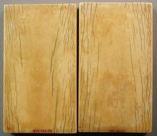 Diptych, 2 registers, 1 arch across, bands of rosettes (plaquettes; décor de roses) (Back)