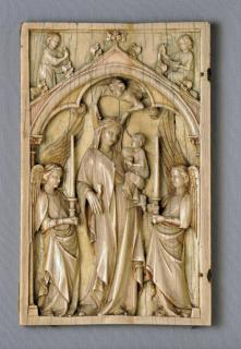 Wing, left (fragment of a diptych), 1 register, 1 arch across (plaquette; colonnettes) (Front)