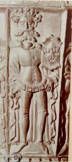 Chalice-shaped reliquary or pyxis (?) (Detail, King Arthur)