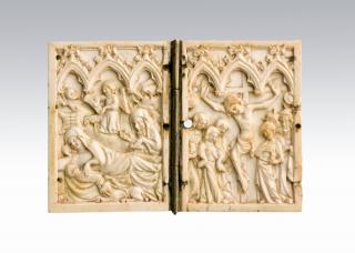 Diptych, 1 register, 3 arches across (plaquette; frise d'arcatures) (Front)