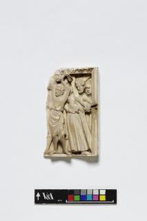 Wing, left (fragment of a diptych), 1 register, band of rosettes (plaquette; décor de roses) (Front)
