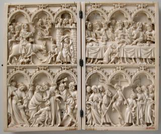 Diptych, 2 registers, 3 arches across (frise d'arcatures) (Front)