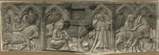 Front panel (fragment of a casket), 1 register, 6 arches across (coffret; frise d'arcatures) (Front)