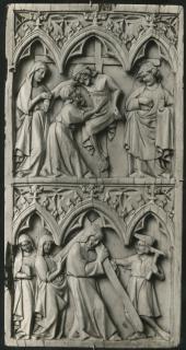 Wing, right (part of a diptych), 2 registers, 3 arches across (frise d'arcatures) (Front)
