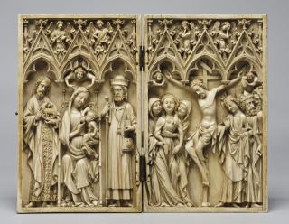 Diptych, 1 register, 3 arches across (plaquettes; frise d'arcatures) (Front)