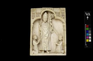 Centre panel (fragment of a triptych), 1 register, 1 trefoil arch across (plaquette) (Front)