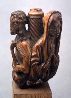 Fragment of a staff or crozier (?), 3 faces (Front)