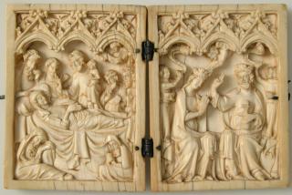 Diptych, 1 register, 3 arches across (plaquettes; frise d'arcatures) (Front)