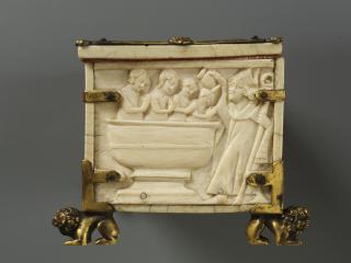 Casket, with arches (coffret; frise d'arcatures) (End, right)