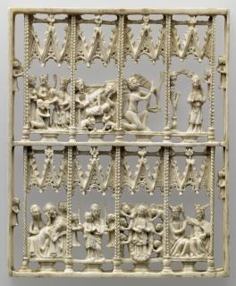 Openwork panel, 2 registers, 9 arches across (plaque ajourée; frise d'arcatures) (Front)