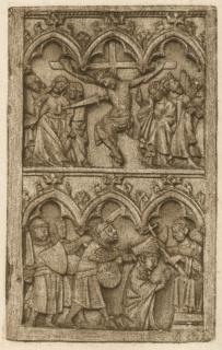 Wing, right (fragment of a diptych), 2 registers, 3 arches across (frise d'arcatures) (Front)