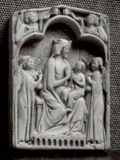 Gabled double-sided panel, 1 register, 3 arches across (plaquette) (Side 1)