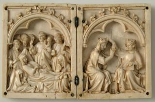 Diptych, 1 register, 1 arch across (plaquettes) (Front)