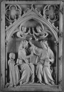 Wing, left (part of a diptych), 1 register, 1 arch across (plaquette; colonnettes) (Front)