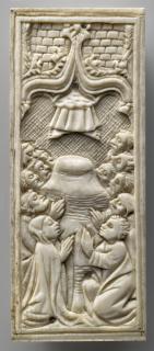 Panel (probably fragment of a box), 1 register, 1 ogee arch across (plaquette) (Front)