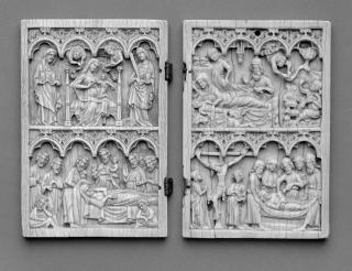 Diptych, 2 registers, 4 arches across (frise d'arcatures) (Front)