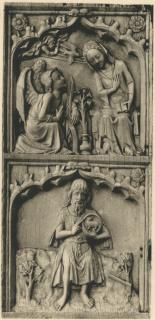 Wing, left (part of a polyptych, or triptych), 2 registers, 1 ogee arch across (plaquette) (Front)