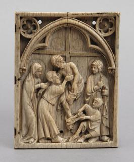 Wing, right (fragment of a diptych), 1 register, 1 arch across (plaquette) (Front)
