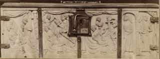 Casket, with arches, quatrefoils, rosettes (coffret; frise d'arcatures; quatre-feuilles) (Body, front)
