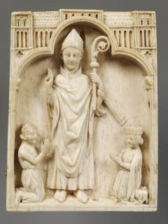 Centre panel (fragment of a triptych), 1 register, 1 trefoil arch across (plaquette) (Front)