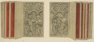 Complete set of 6 writing tablets and 2 covers, with case and stylus (frise d'arcatures; plaquettes; tablettes à écrire)