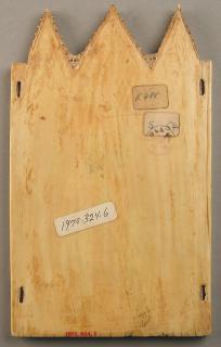 Gabled centre panel (fragment of a triptych), 2 registers, 3 arches across (frise d'arcatures; colonnettes) (Back)