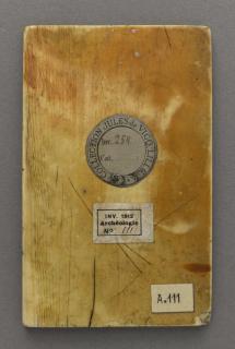 Wing, left (fragment of a diptych), 1 register, 3 arches across (plaquette; frise d'arcatures) (Back)